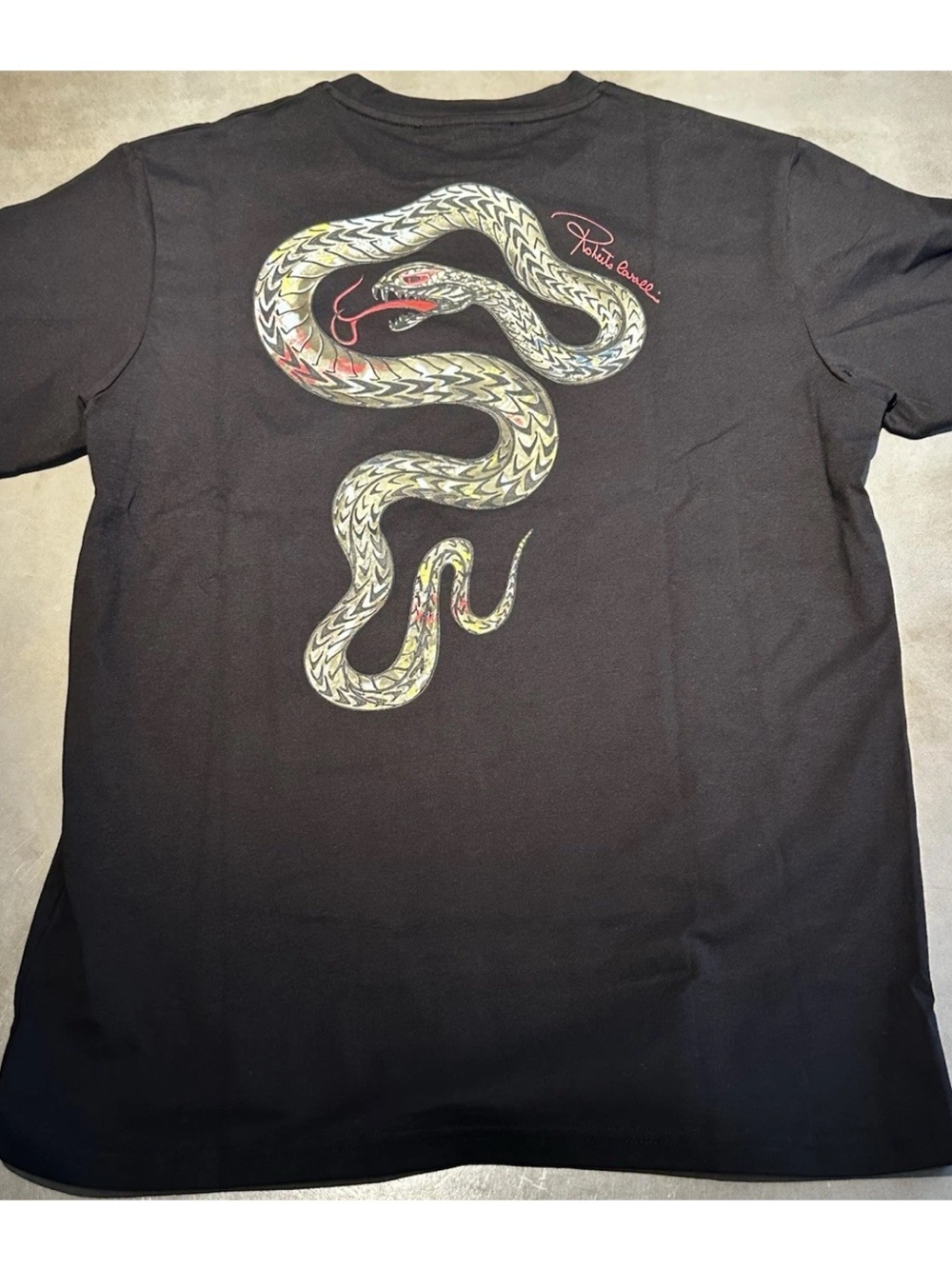 Roberto Cavalli Black Snake
Graphic Print RC324M Men's
Cotton T-Shirt M